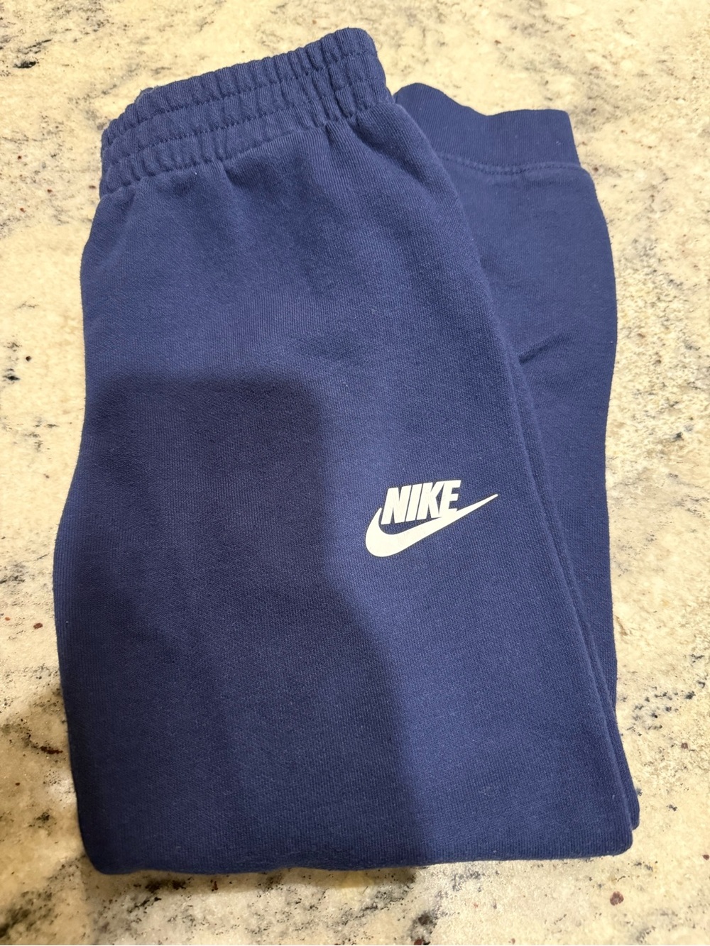 Nike Kids Navy Jogger Sweatpants with White Swoosh